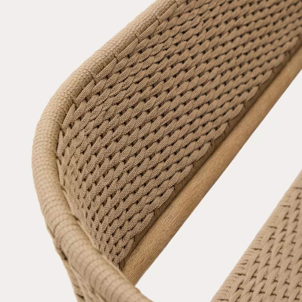 Kave Home Arinella 3-Seater Sofa in FSC 100% Solid Acacia Wood with Natural Finish and Beige Rope Cord 167 cm - Image 7