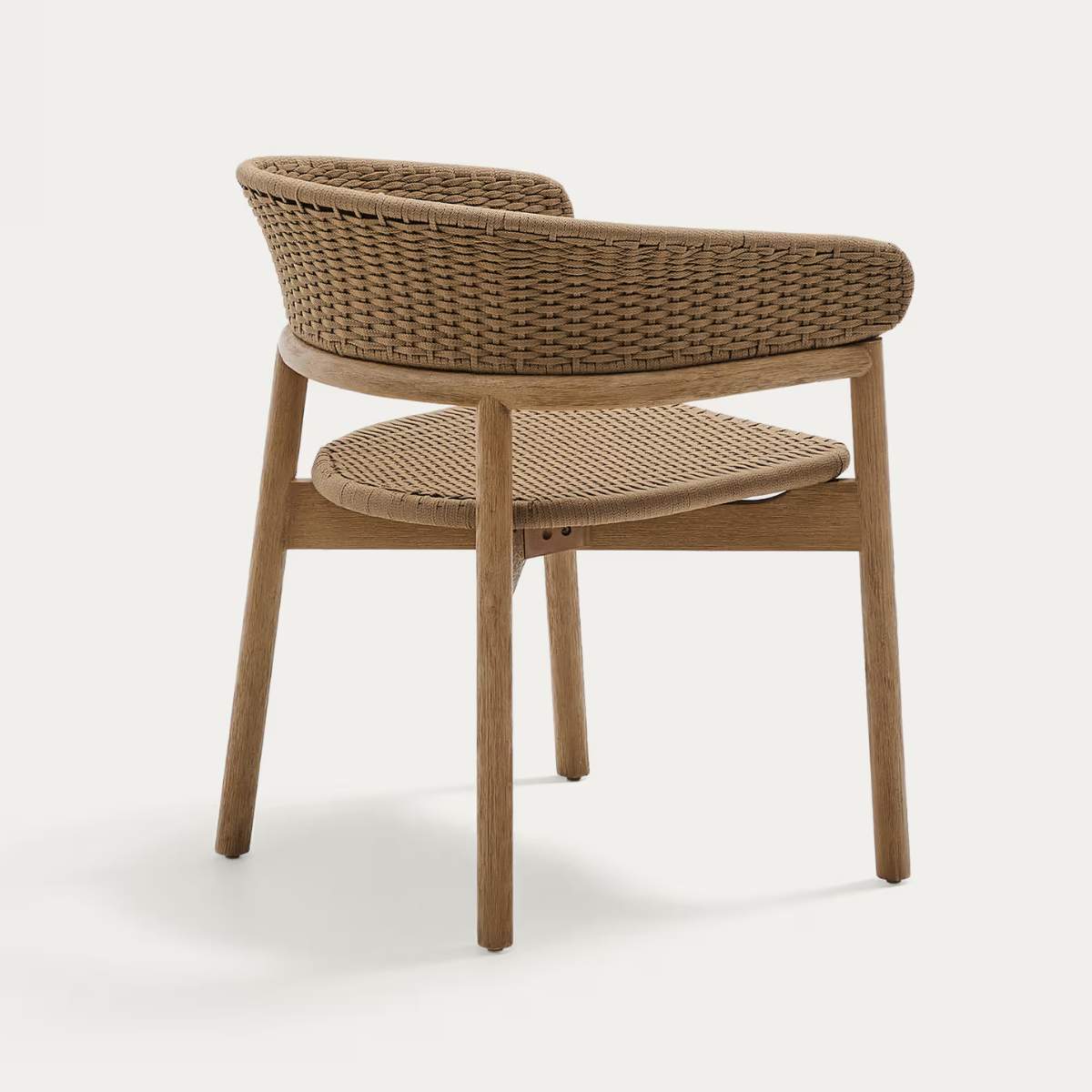 Kave Home Arinella chair in FSC 100% solid acacia wood with natural finish and beige rope cord - Image 3