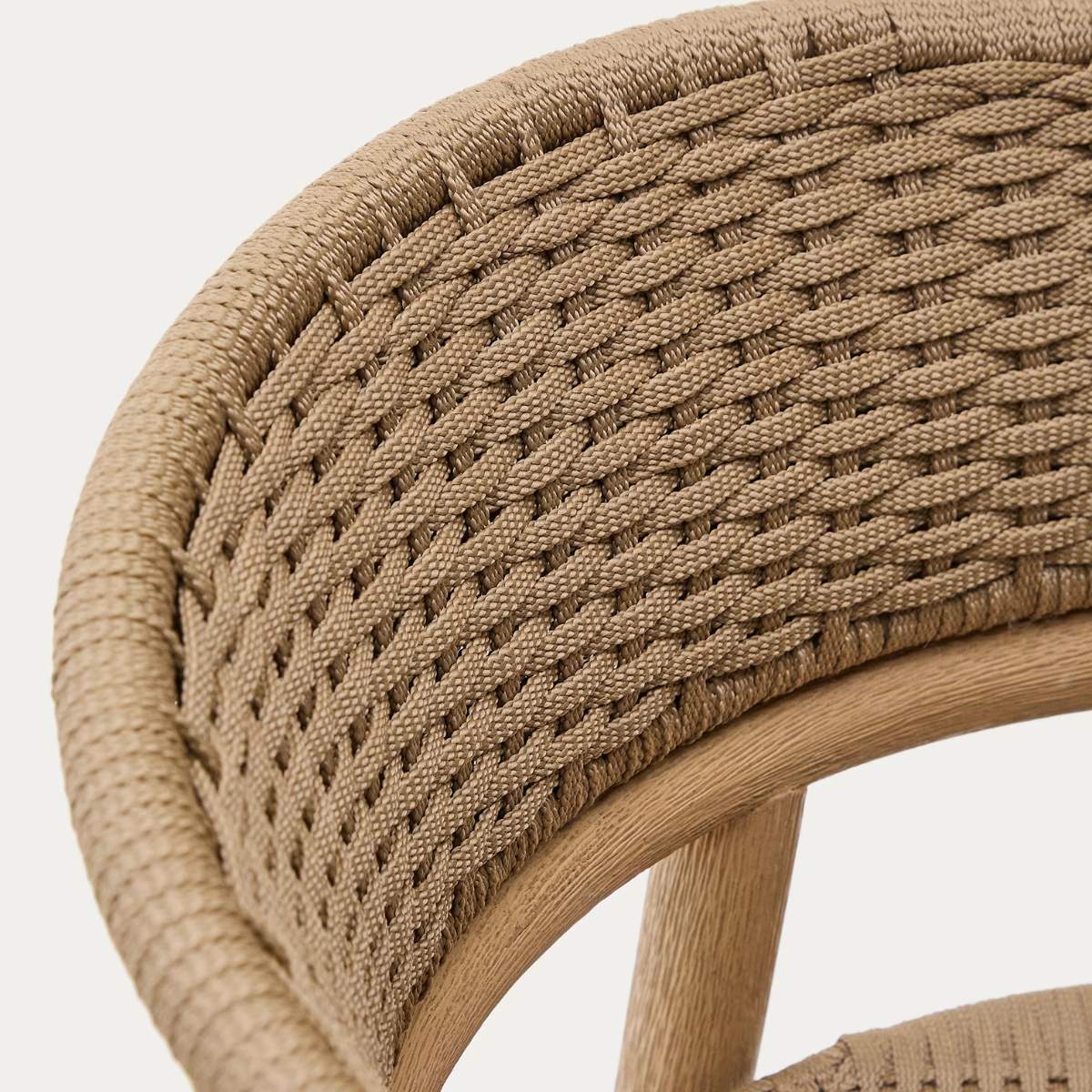 Kave Home Arinella stool in FSC 100% solid acacia wood with natural finish and beige rope cord 75cm - Image 7