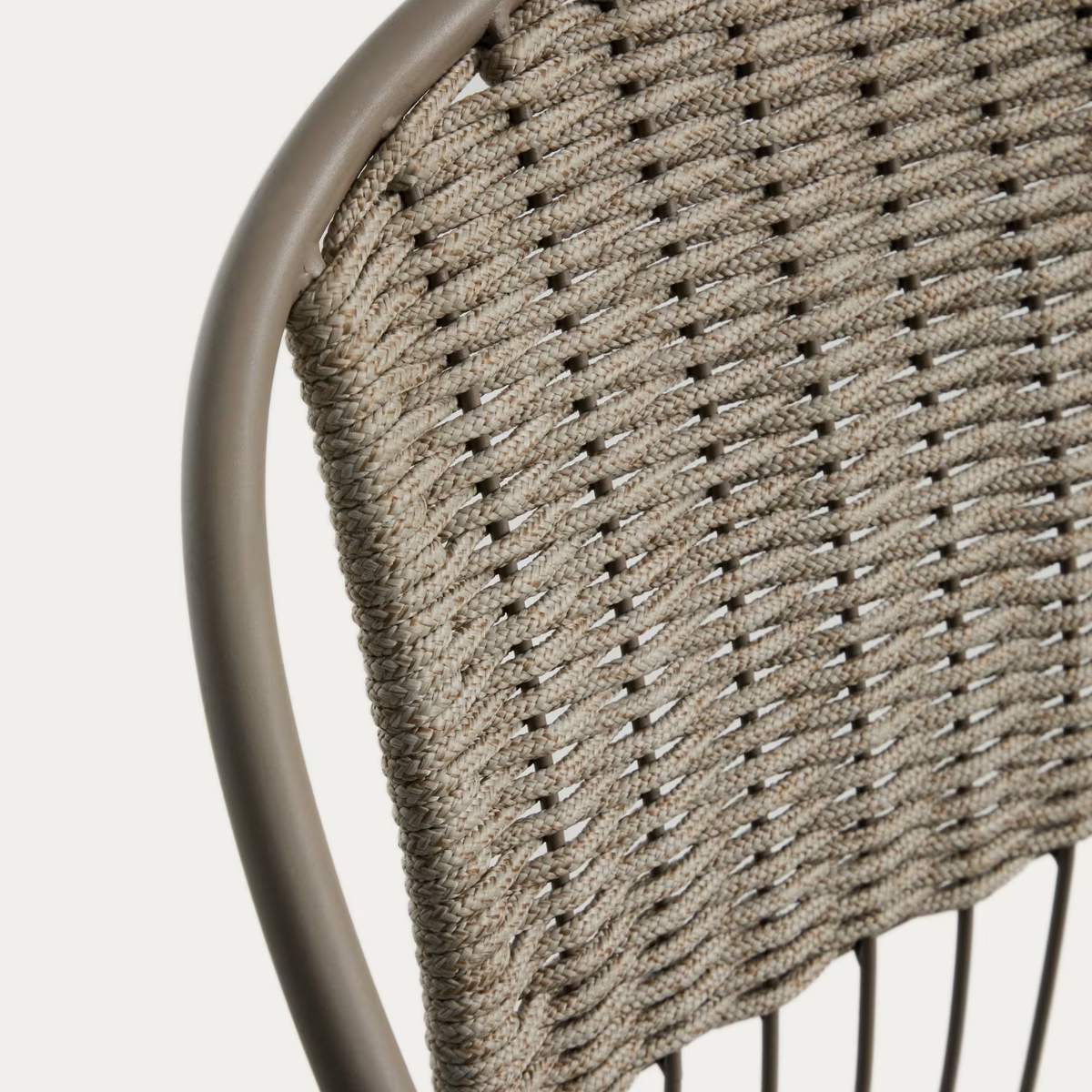 Kave Home Atrani stackable outdoor chair in galvanised steel and green rope - Image 13