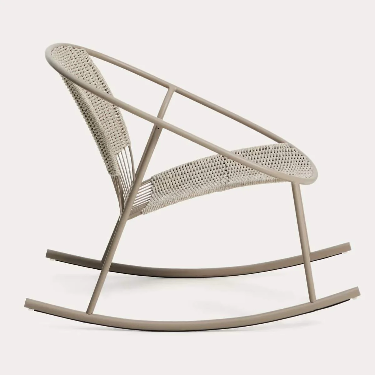 Kave Home Atrani rocking chair in galvanized steel and green rope - Image 11