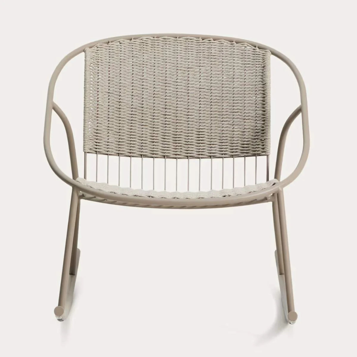 Kave Home Atrani rocking chair in galvanized steel and green rope - Image 13