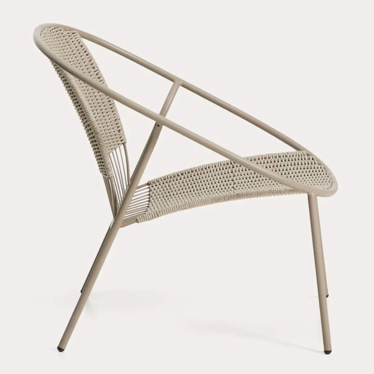 Kave Home Atrani stackable armchair in galvanized steel and green rope - Image 10