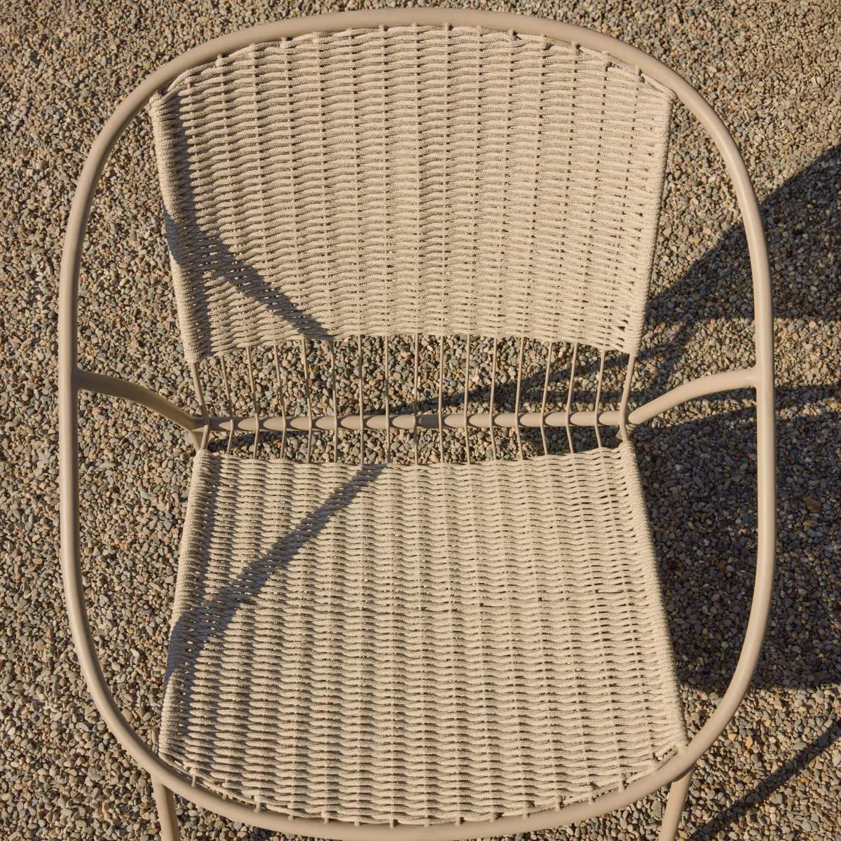 Kave Home Atrani stackable armchair in galvanized steel and green rope - Image 21