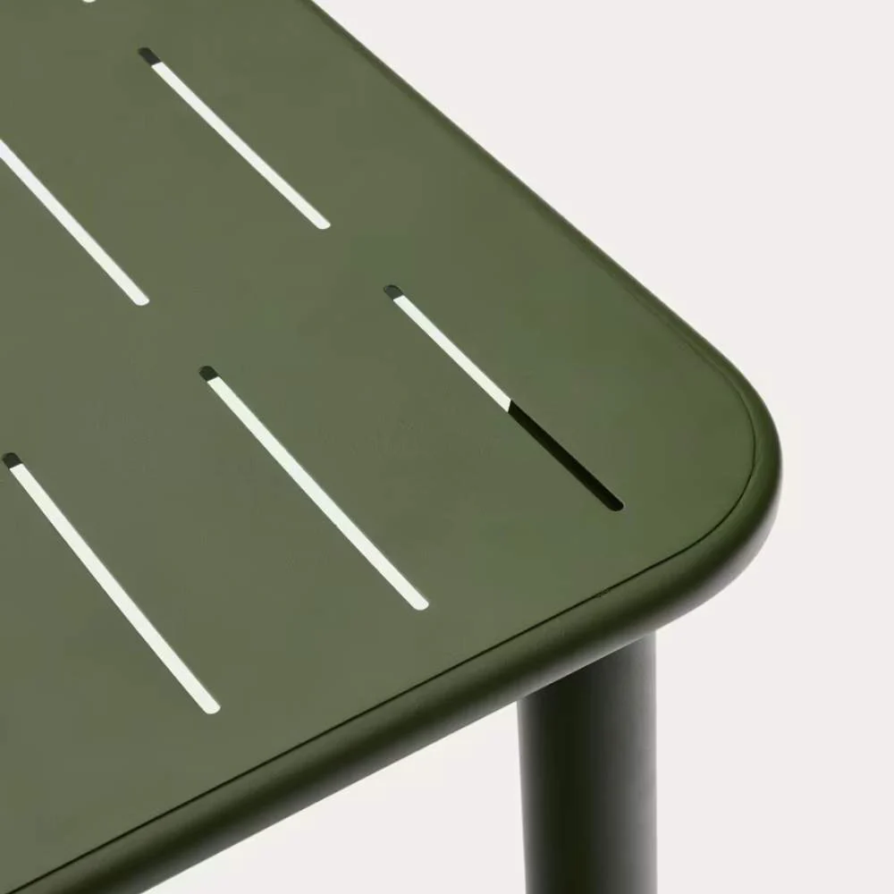 Kave Home Brai Outdoor Table in Green Galvanised Steel – 180 x 90cm - Image 4