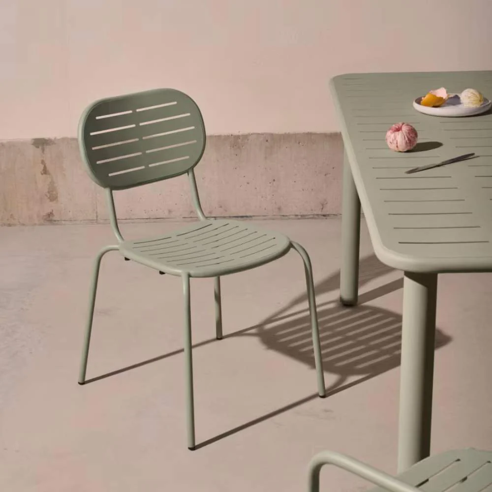 Kave Home Brai Stackable Outdoor Chair in Turquoise Galvanised Steel - Image 10