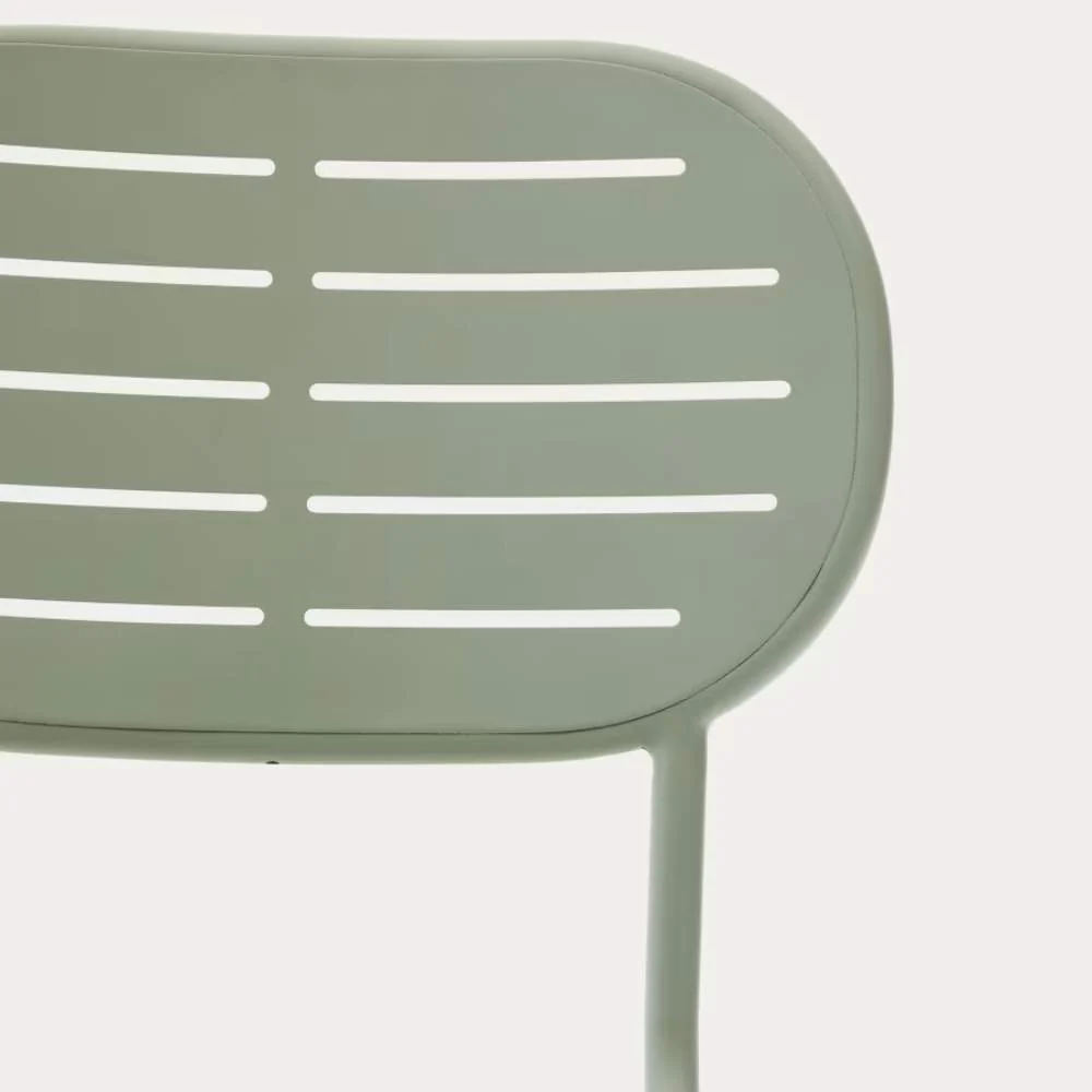 Kave Home Brai Stackable Outdoor Chair in Turquoise Galvanised Steel - Image 7