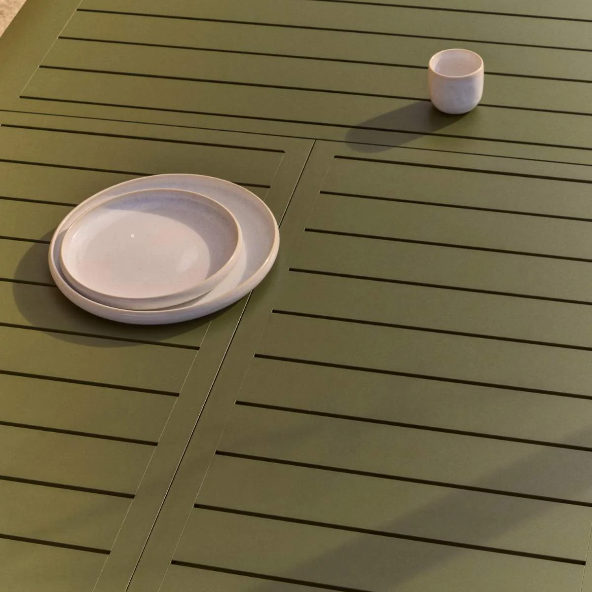 Kave Home Brela green extendable aluminium table 205(287) x 100cm - Image 24