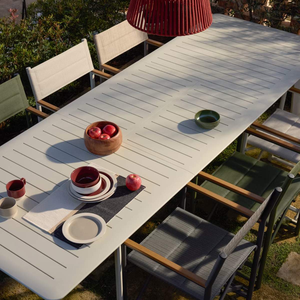 Kave Home Brela green extendable aluminium table 205(287) x 100cm - Image 27