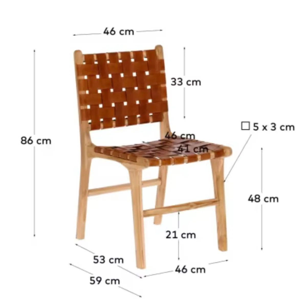 Kave Home Calixta Chair in Leather and Solid Teak - Image 18