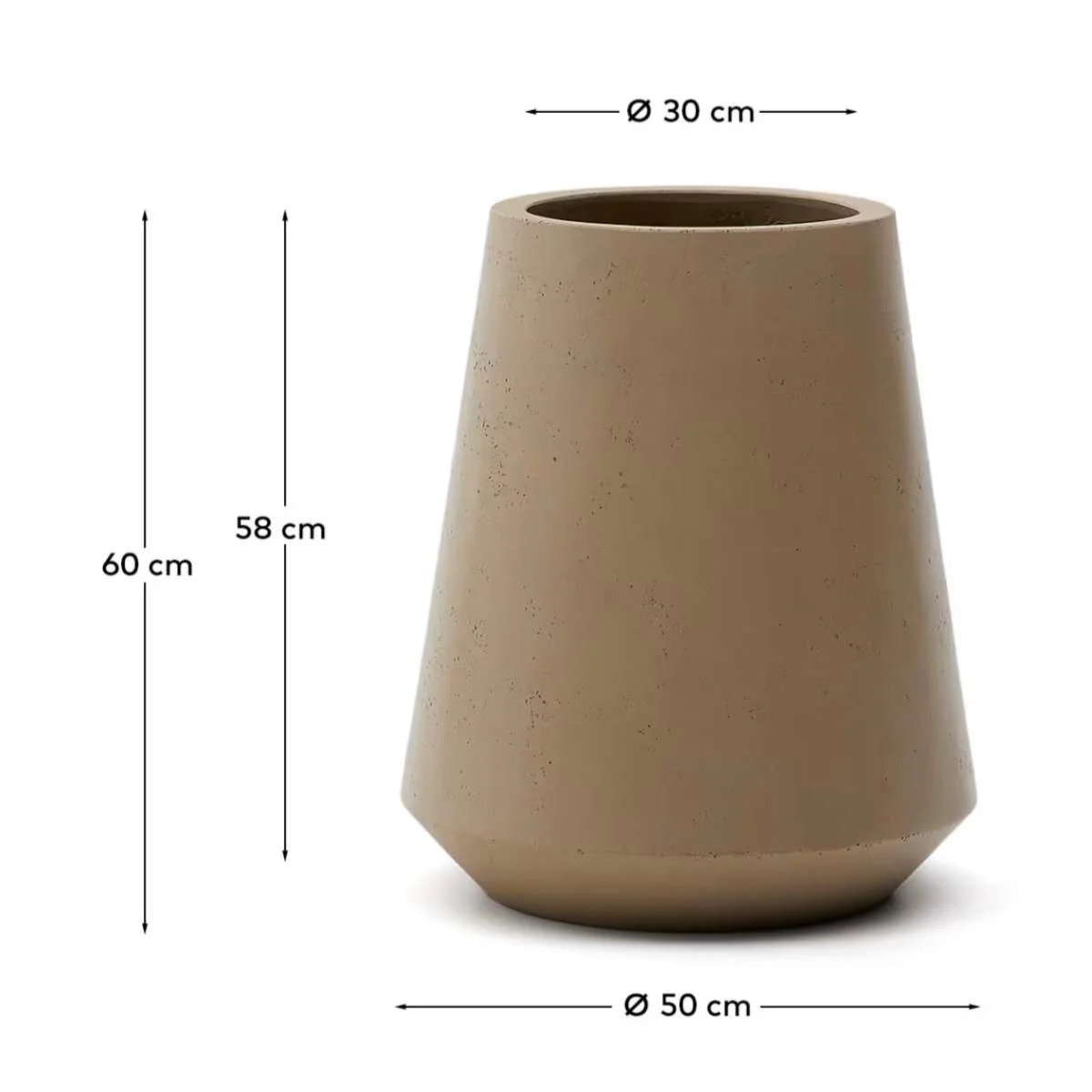 Kave Home Calun beige cement planter Ø 50cm - Image 5