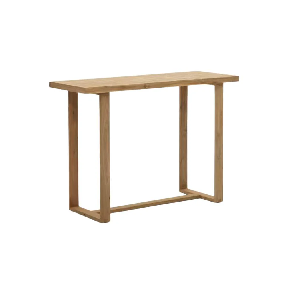 Kave Home Canadell 100% Outdoor Solid Recycled Teak Bar Table, 140 x 70 cm