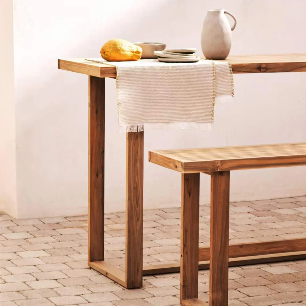 Kave Home Canadell 100% Outdoor Solid Recycled Teak Bar Table, 140 x 70 cm - Image 5