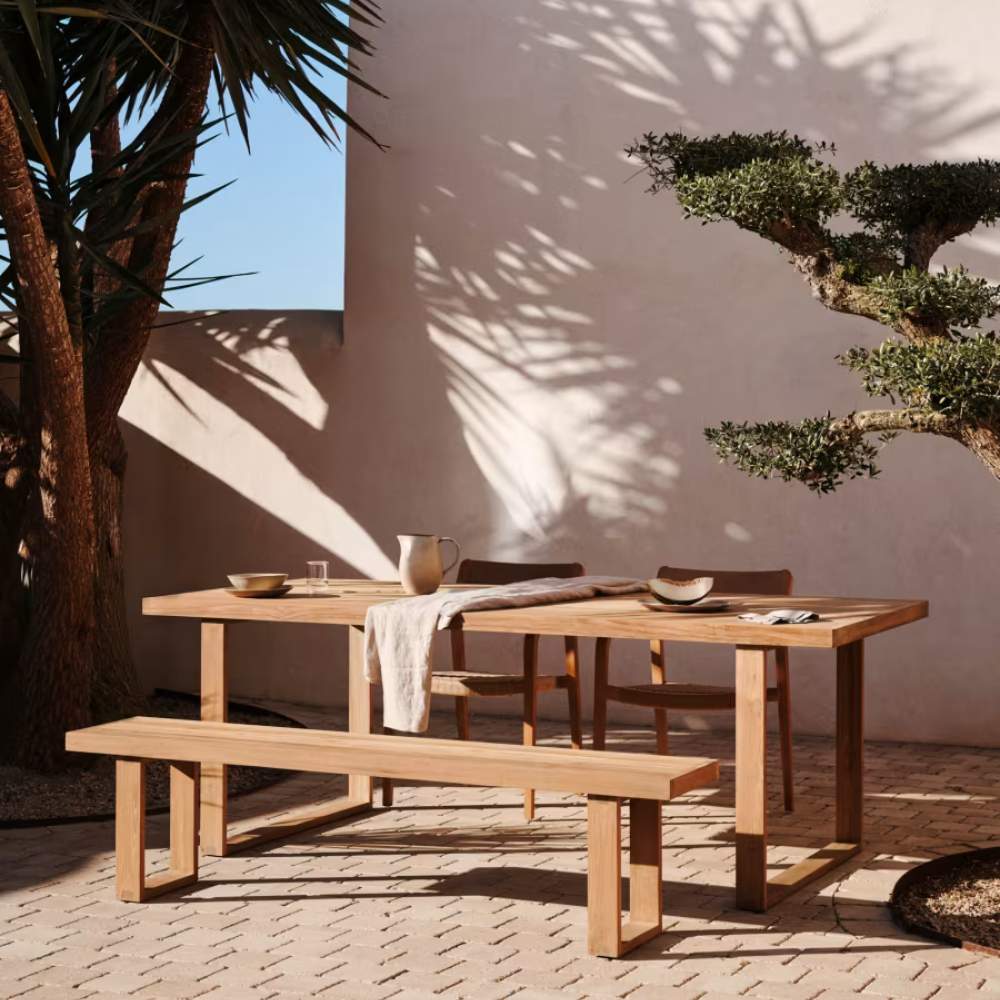 Kave Home Canadell 100% Outdoor Solid Recycled Teak Bench, 170 cm - Image 6