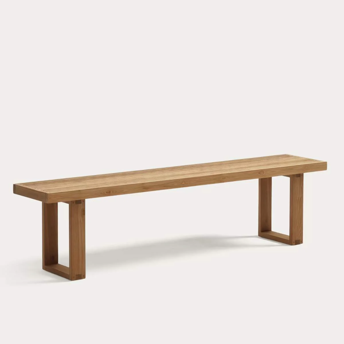 Kave Home Canadell 100% outdoor solid recycled teak bench, 210 cm - Image 2