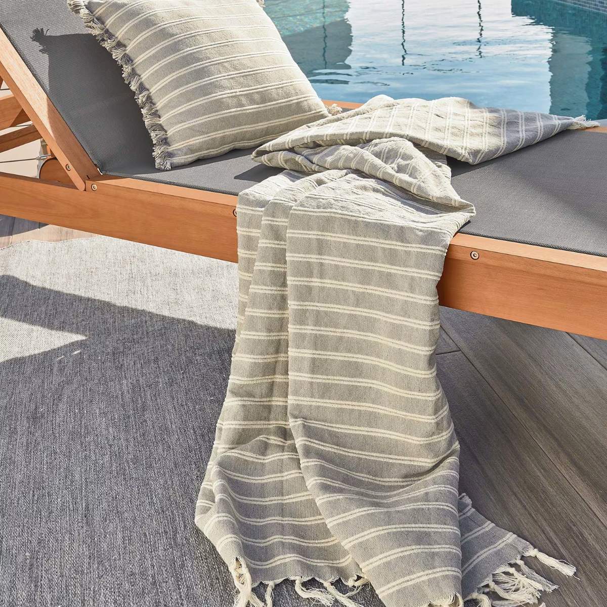 Kave Home Caterin solid eucalyptus wood outdoor sun lounger in beige, FSC 100% - Image 22