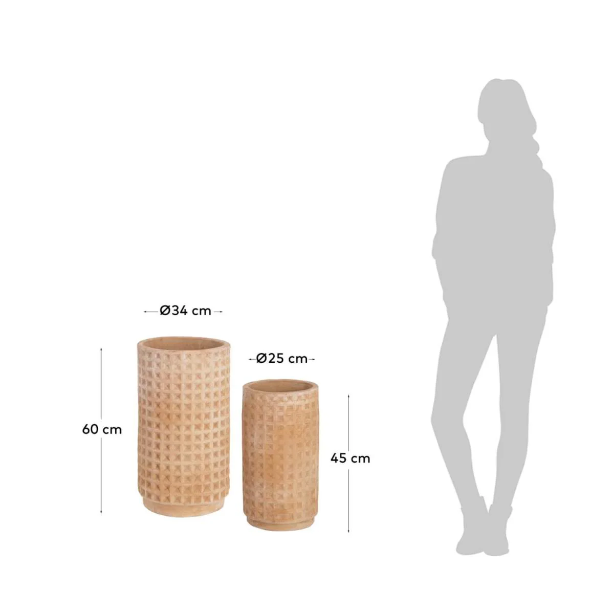 Kave Home Celi set of 2 terracota plant pots, Ø 34 cm / Ø 25 cm - Image 4