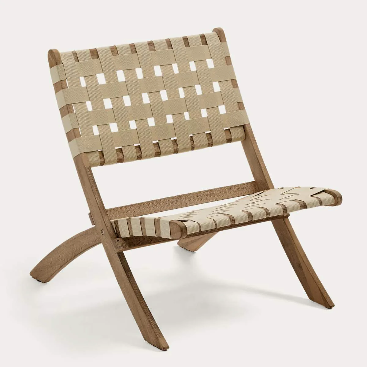 Kave Home FSC 100% green cord and solid acacia wood Chabeli folding chair - Image 2