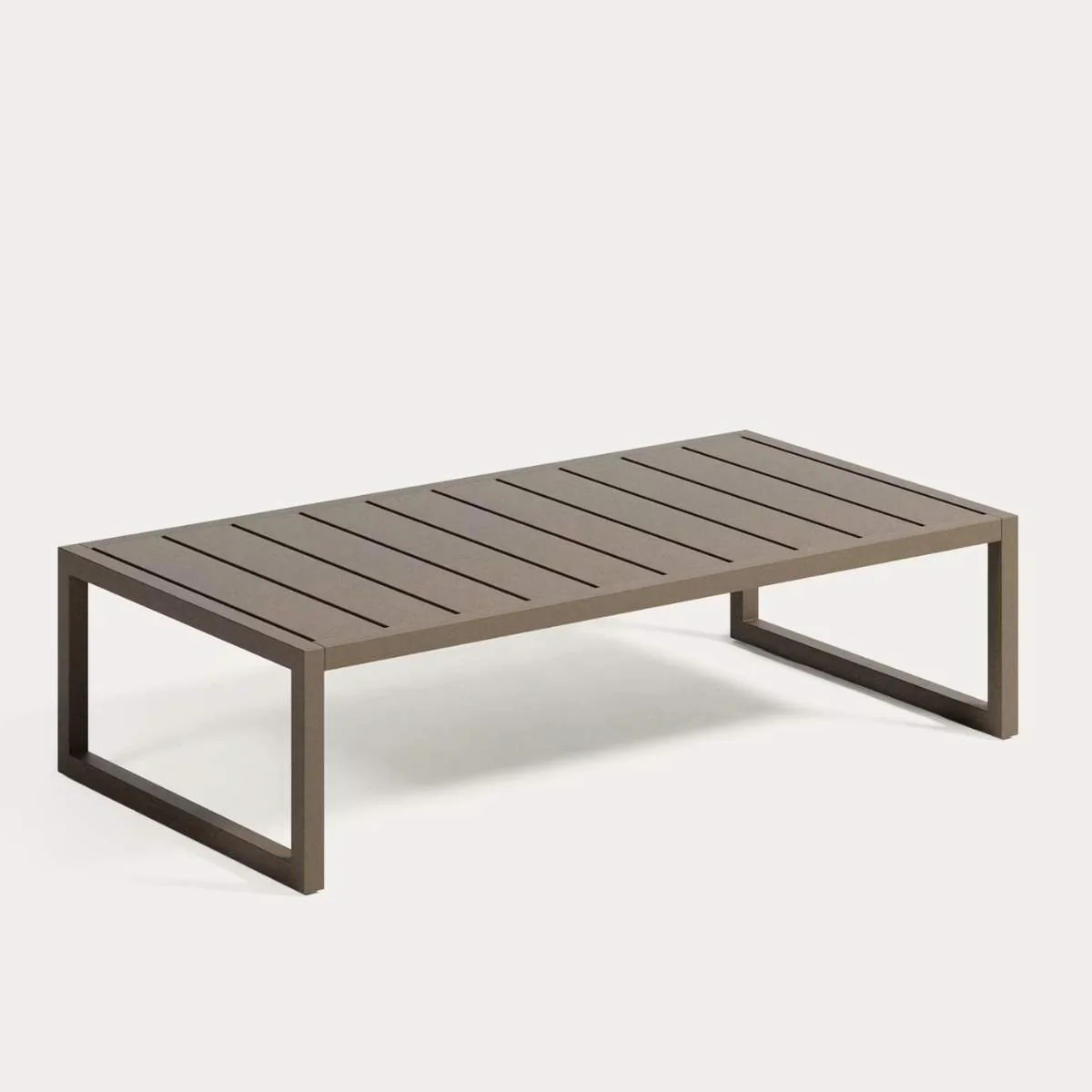 Kave Home Comova 100% outdoor coffee table made from green aluminium, 60 x 114 cm