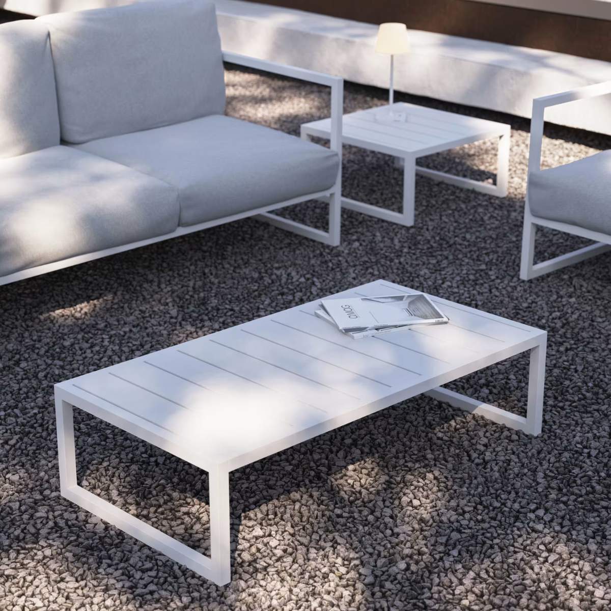 Kave Home Comova 100% outdoor coffee table made from green aluminium, 60 x 114 cm - Image 12