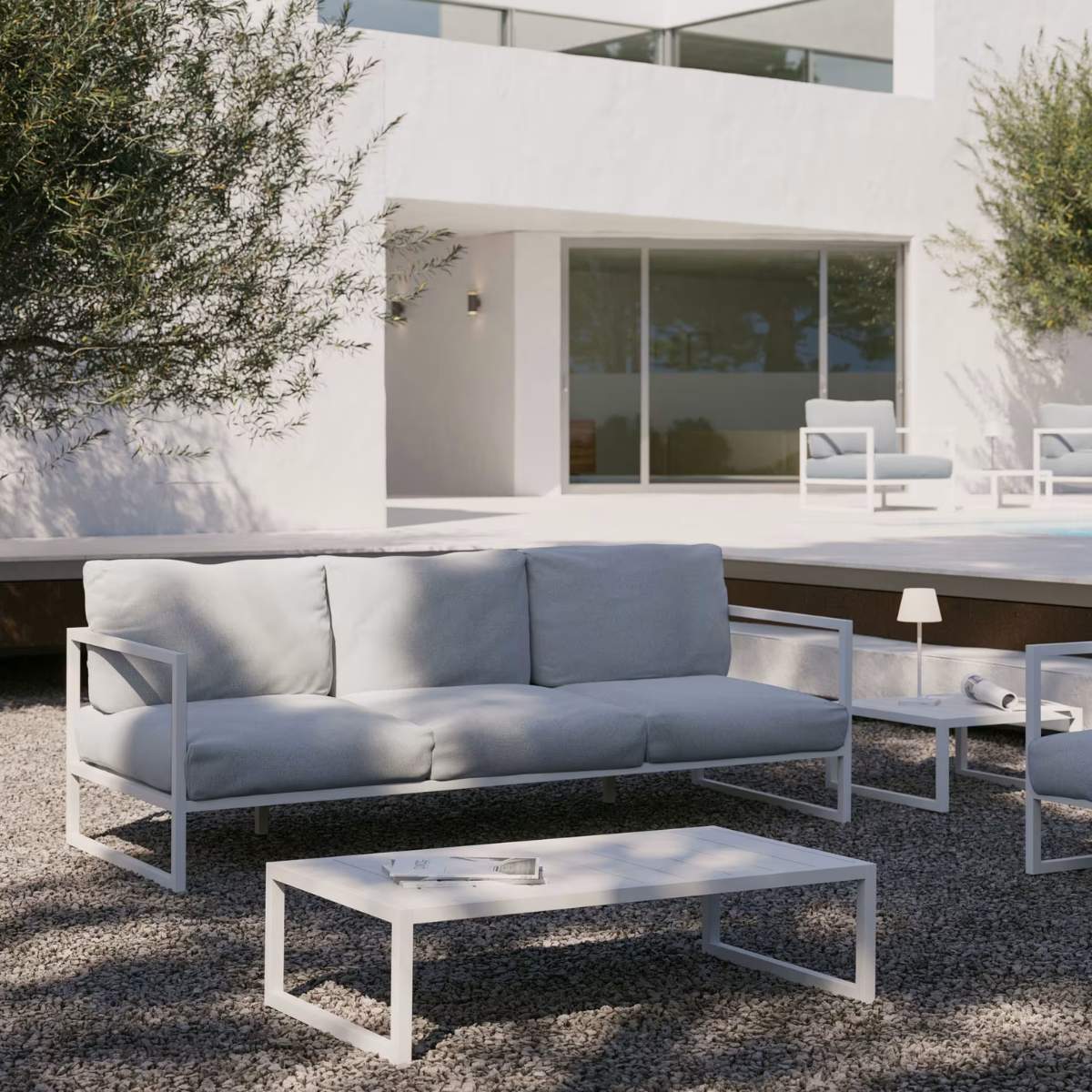 Kave Home Comova 100% outdoor coffee table made from green aluminium, 60 x 114 cm - Image 13