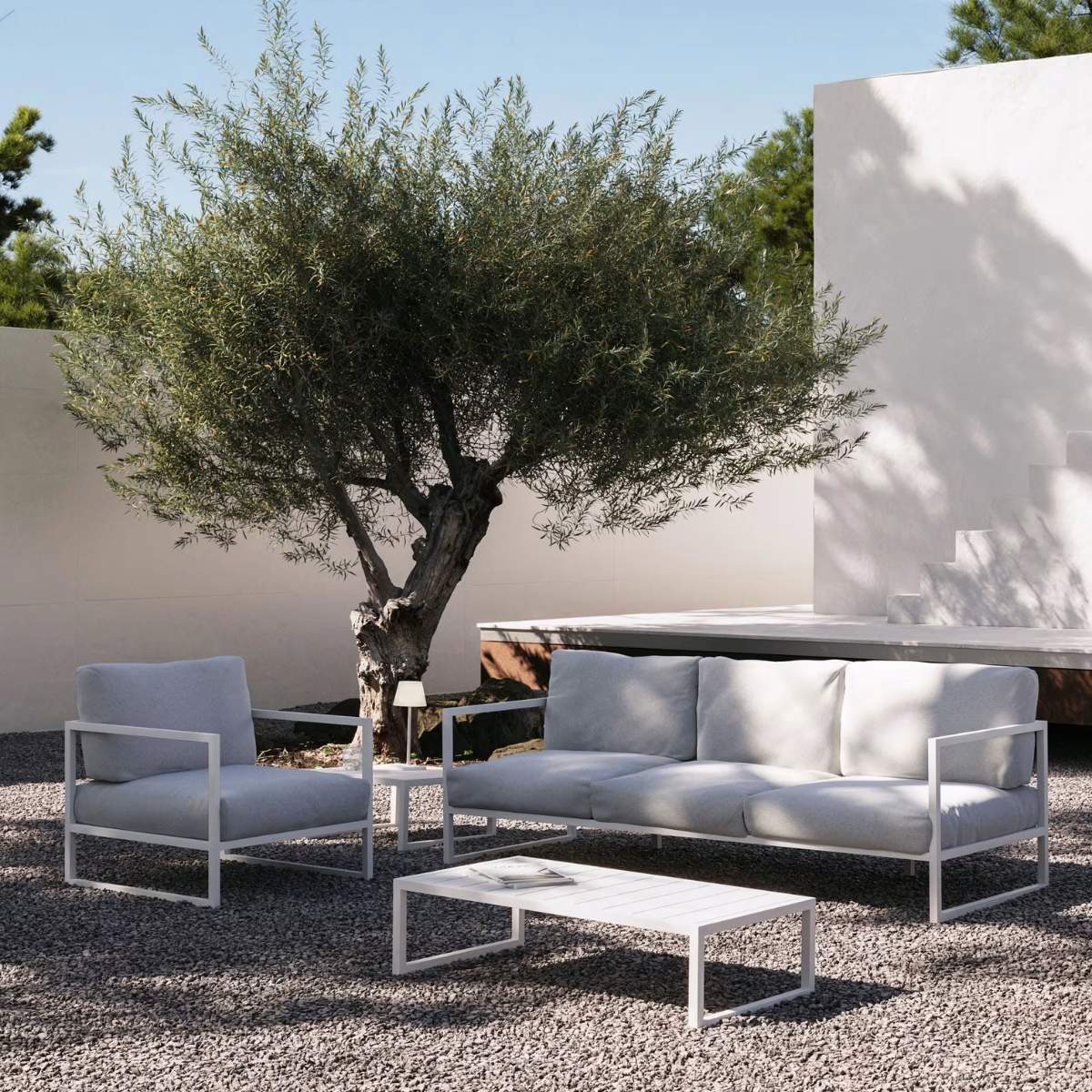 Kave Home Comova 100% outdoor coffee table made from green aluminium, 60 x 114 cm - Image 14