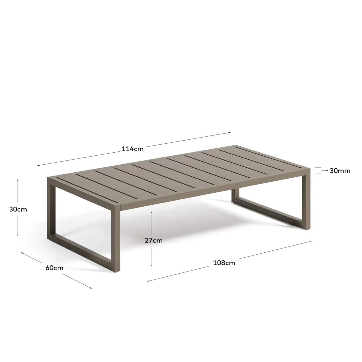 Kave Home Comova 100% outdoor coffee table made from green aluminium, 60 x 114 cm - Image 5