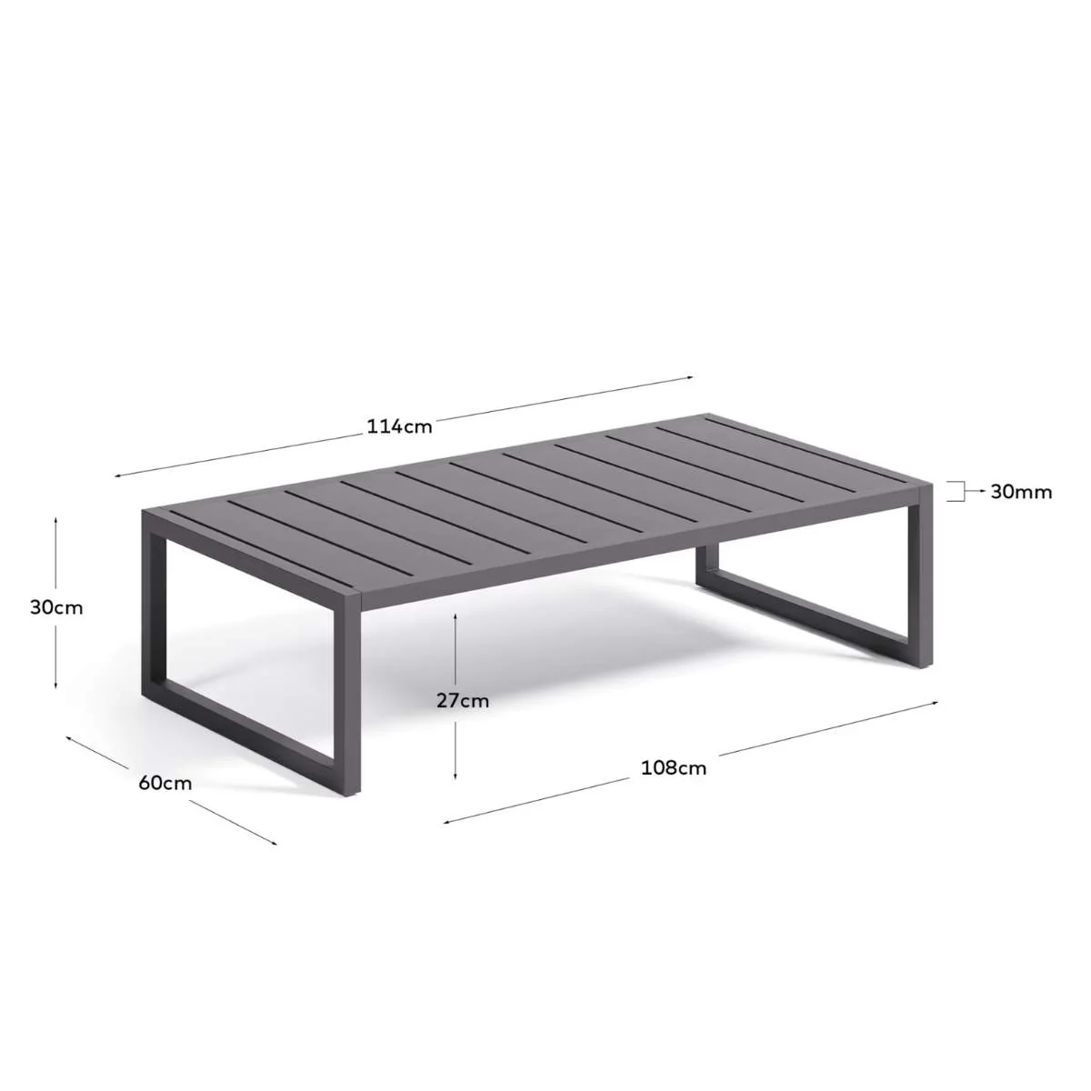 Kave Home Comova 100% outdoor coffee table made from green aluminium, 60 x 114 cm - Image 7