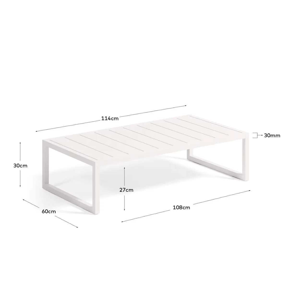 Kave Home Comova 100% outdoor coffee table made from green aluminium, 60 x 114 cm - Image 9