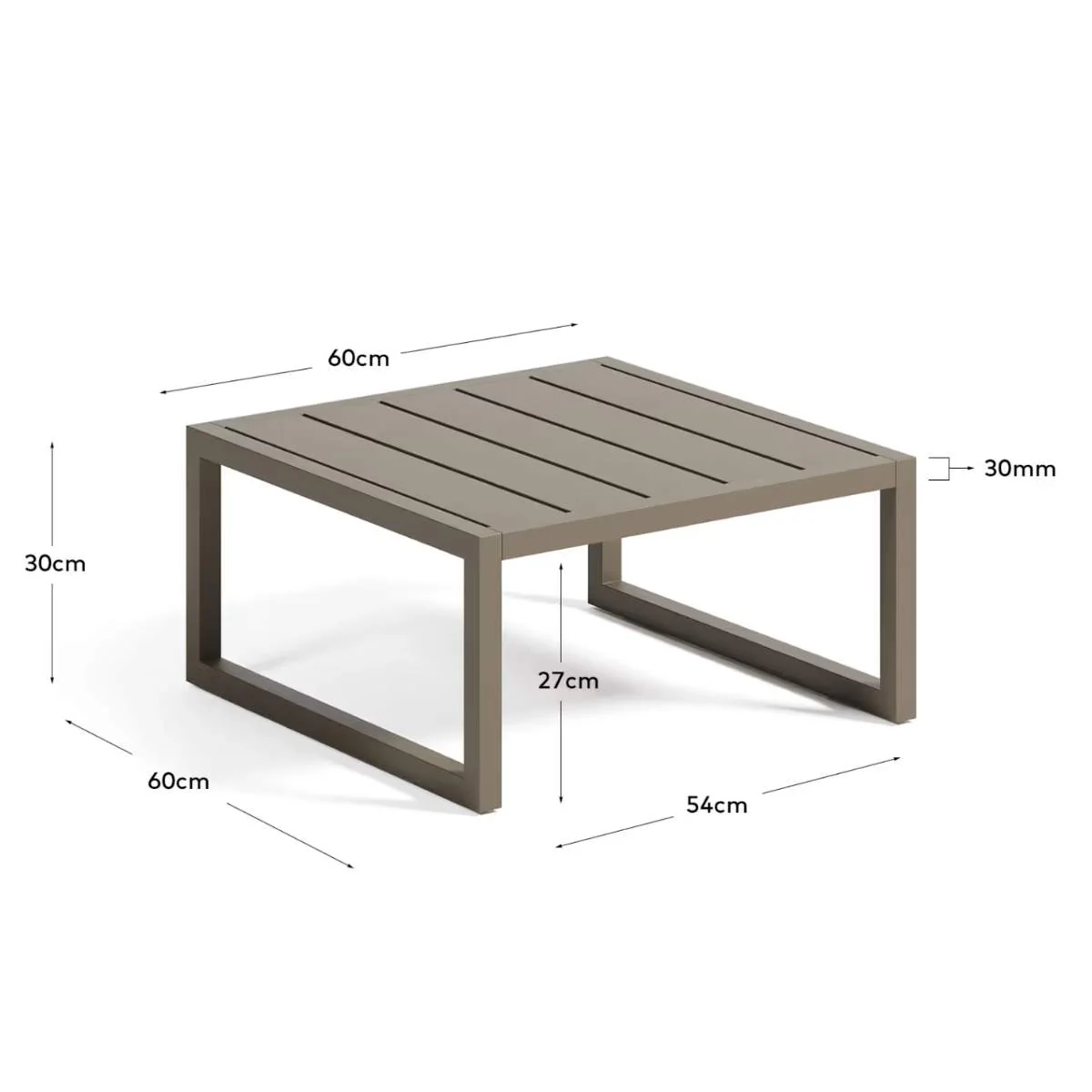Kave Home Comova 100% outdoor side table made from green aluminium, 60 x 60 cm - Image 5