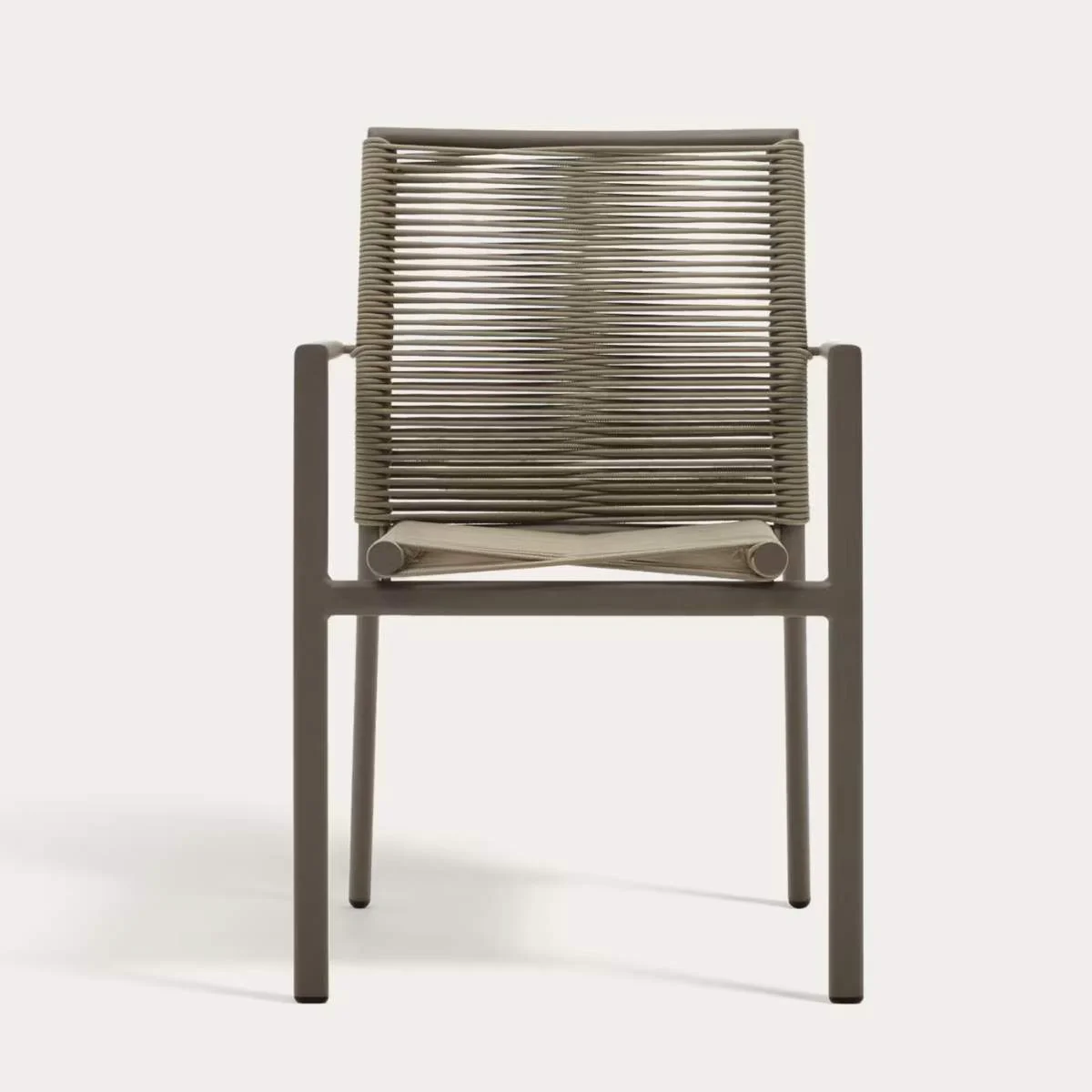 Kave Home Culip stackable outdoor chair in aluminium and cord in brown - Image 6