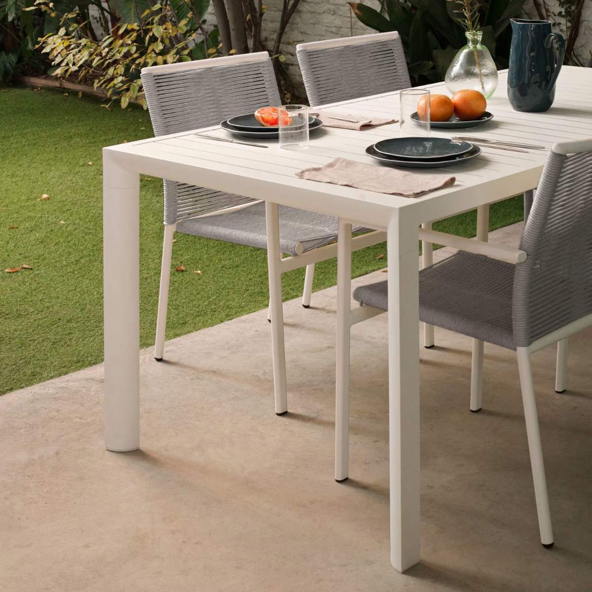 Kave Home Culip aluminium outdoor table with white finish, 180 x 90 cm - Image 13