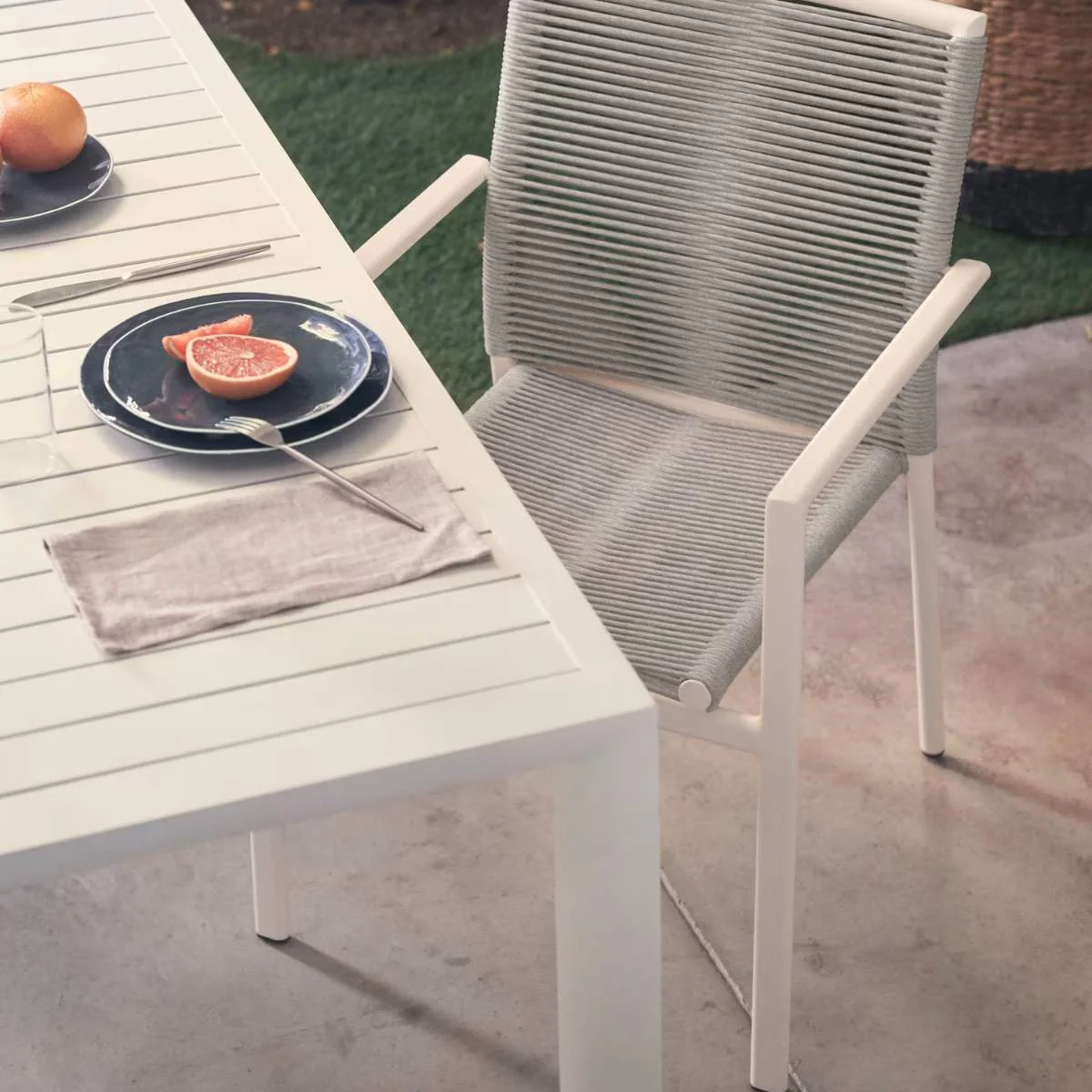 Kave Home Culip aluminium outdoor table with white finish, 180 x 90 cm - Image 15