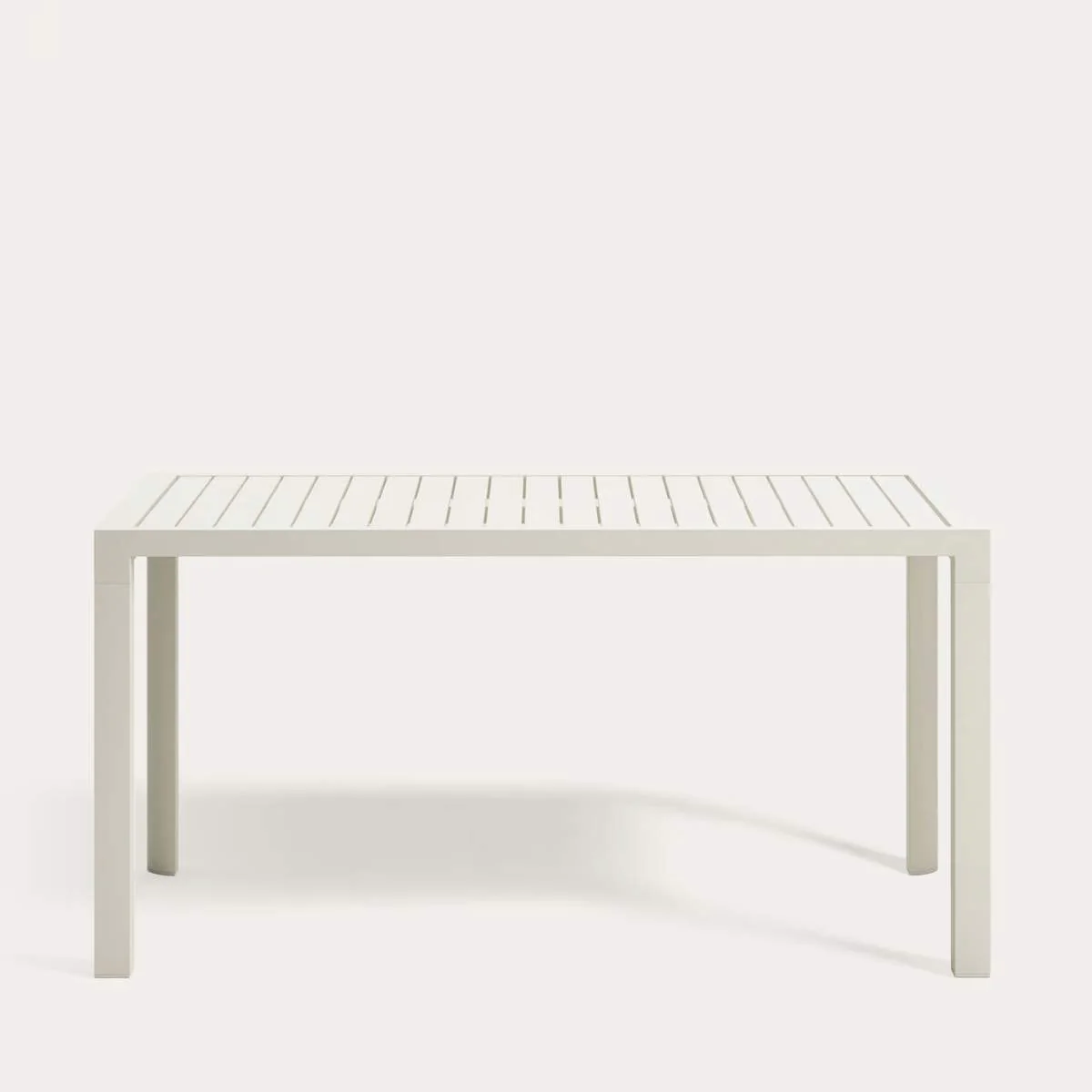 Kave Home Culip aluminium outdoor table in powder coated white finish, 150 x 77 cm