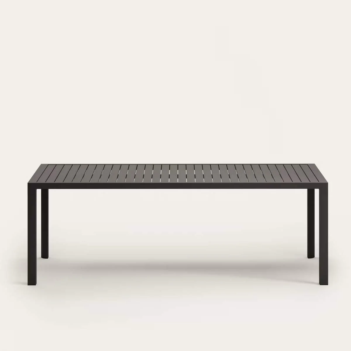Kave Home Culip aluminium outdoor table in powder coated brown finish, 220 x 100 cm - Image 3