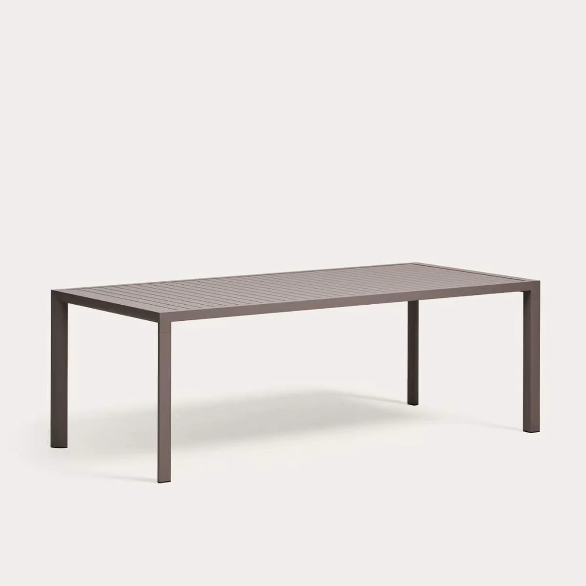 Kave Home Culip aluminium outdoor table in powder coated brown finish, 220 x 100 cm - Image 4