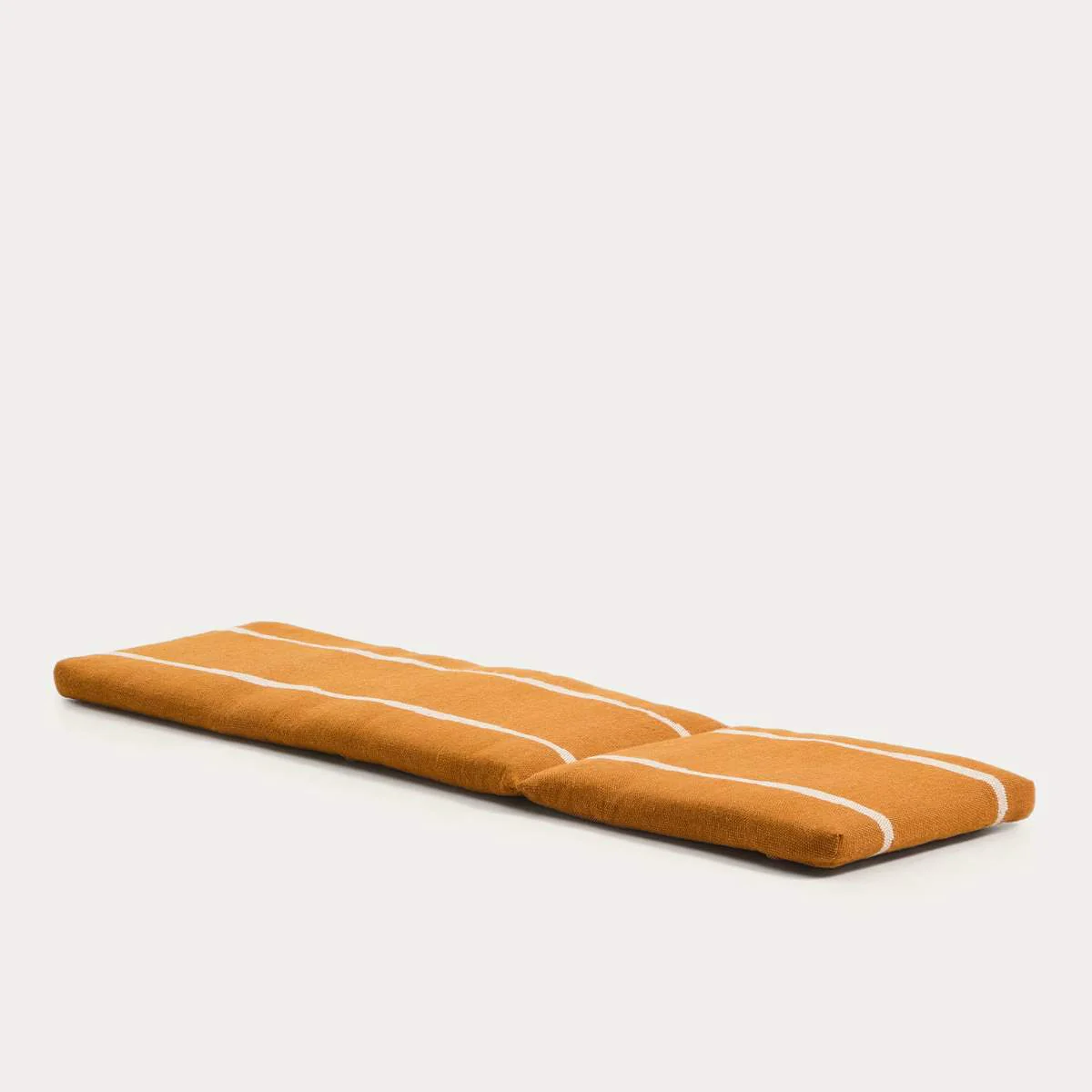 Kave Home Daila orange 100% PET sun lounger cushion with Ikat graphic 50 x 175cm