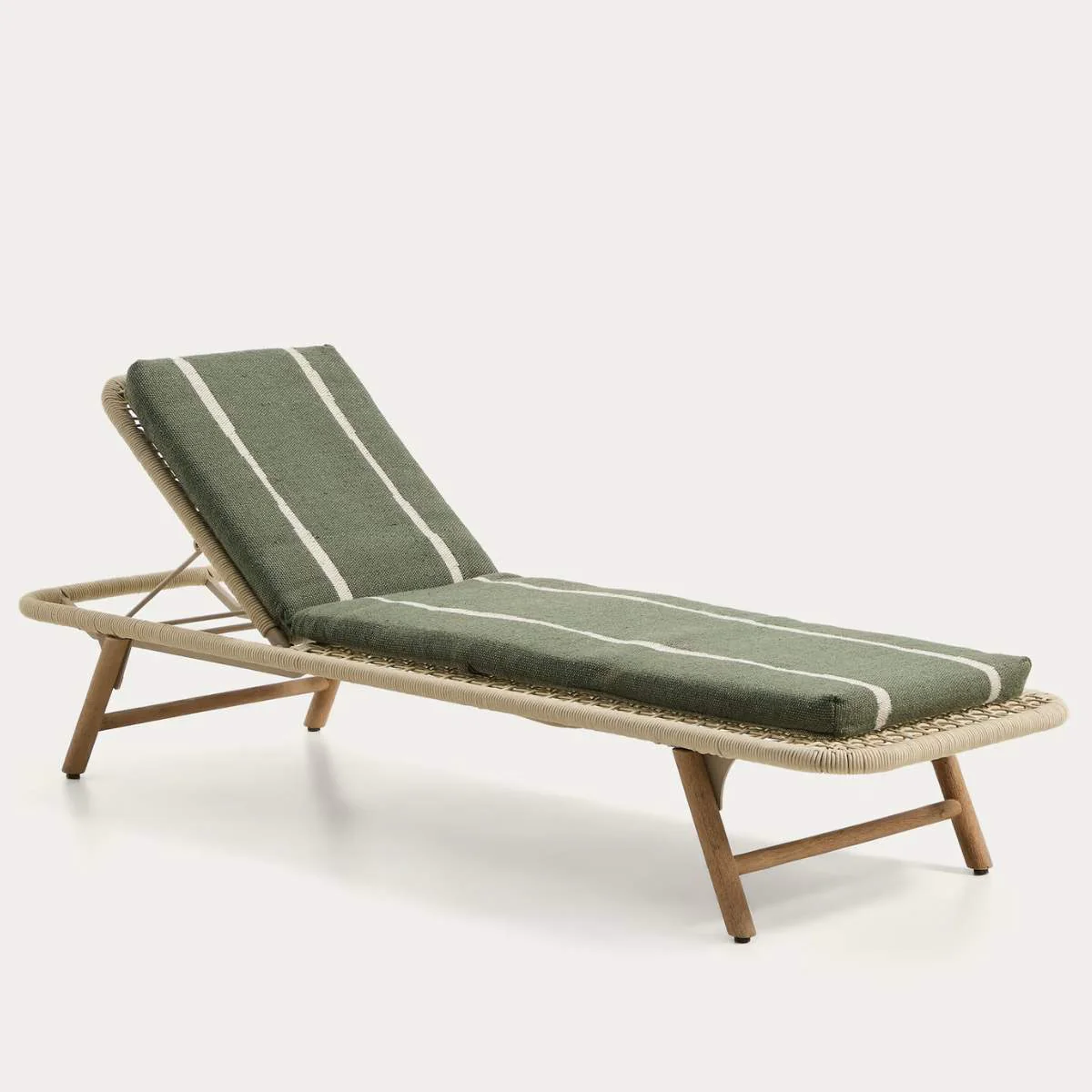 Kave Home Daila orange 100% PET sun lounger cushion with Ikat graphic 50 x 175cm - Image 3