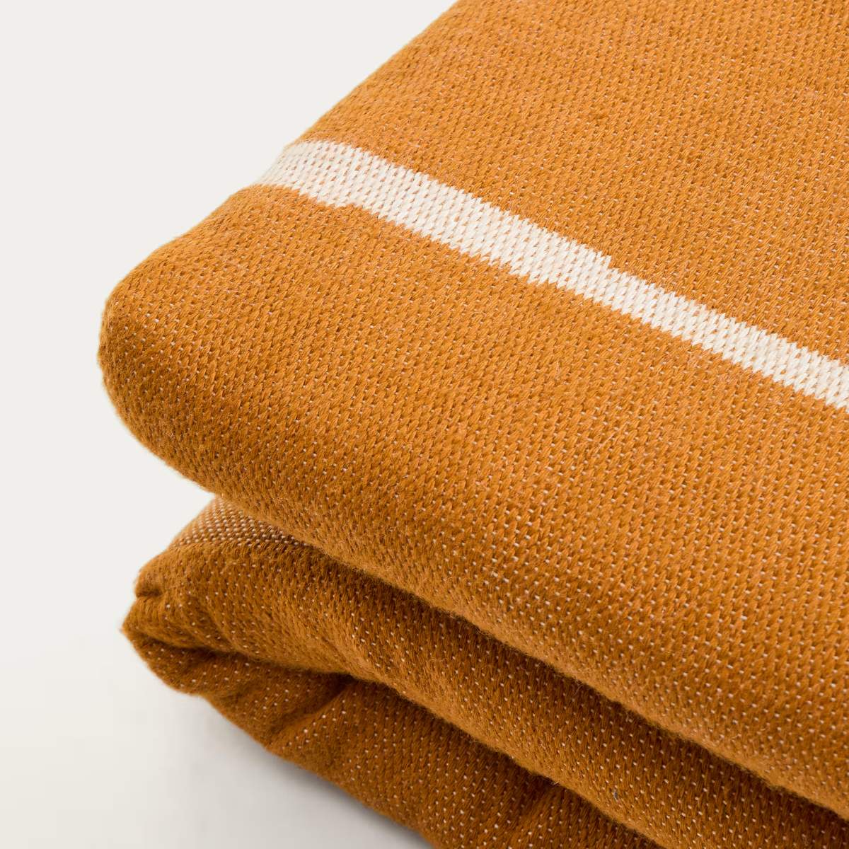Kave Home Daila orange 100% PET sun lounger cushion with Ikat graphic 50 x 175cm - Image 8