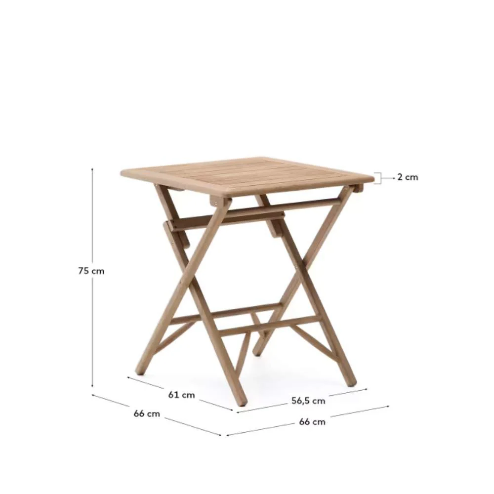 Kave Home Dandara Folding Table in FSC 100% Solid Acacia Wood, 66 x 66 cm - Image 11