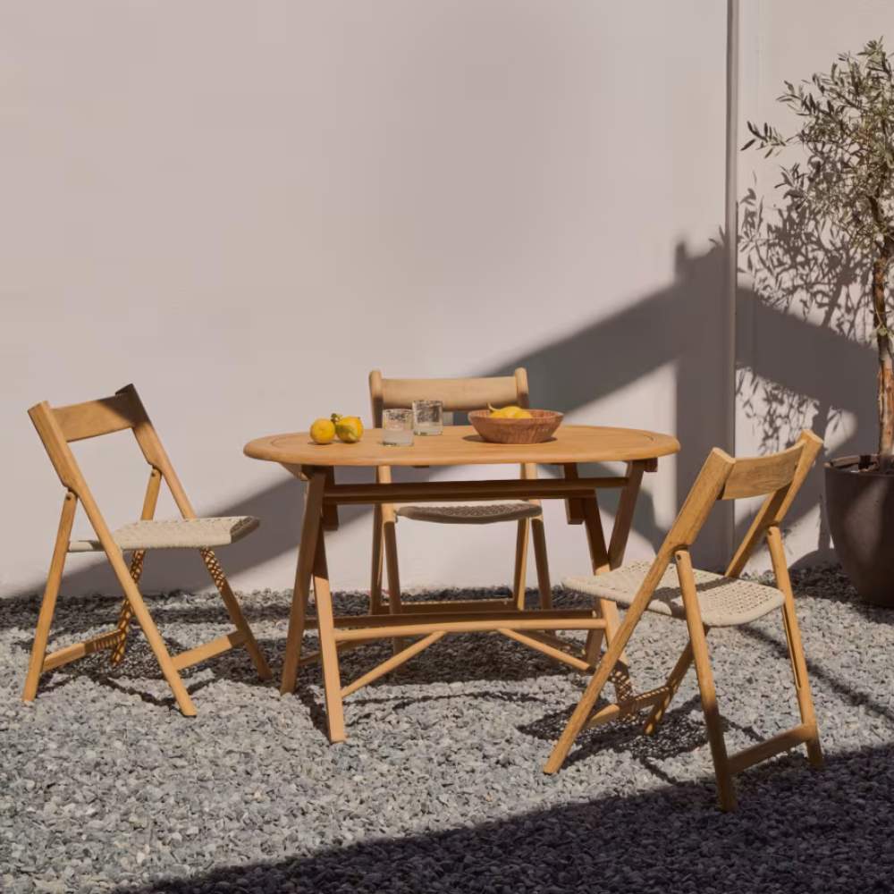 Kave Home Dandara Folding Table in Solid Acacia Wood, Natural Finish, Ø 120 x 60 cm, FSC 100% - Image 10