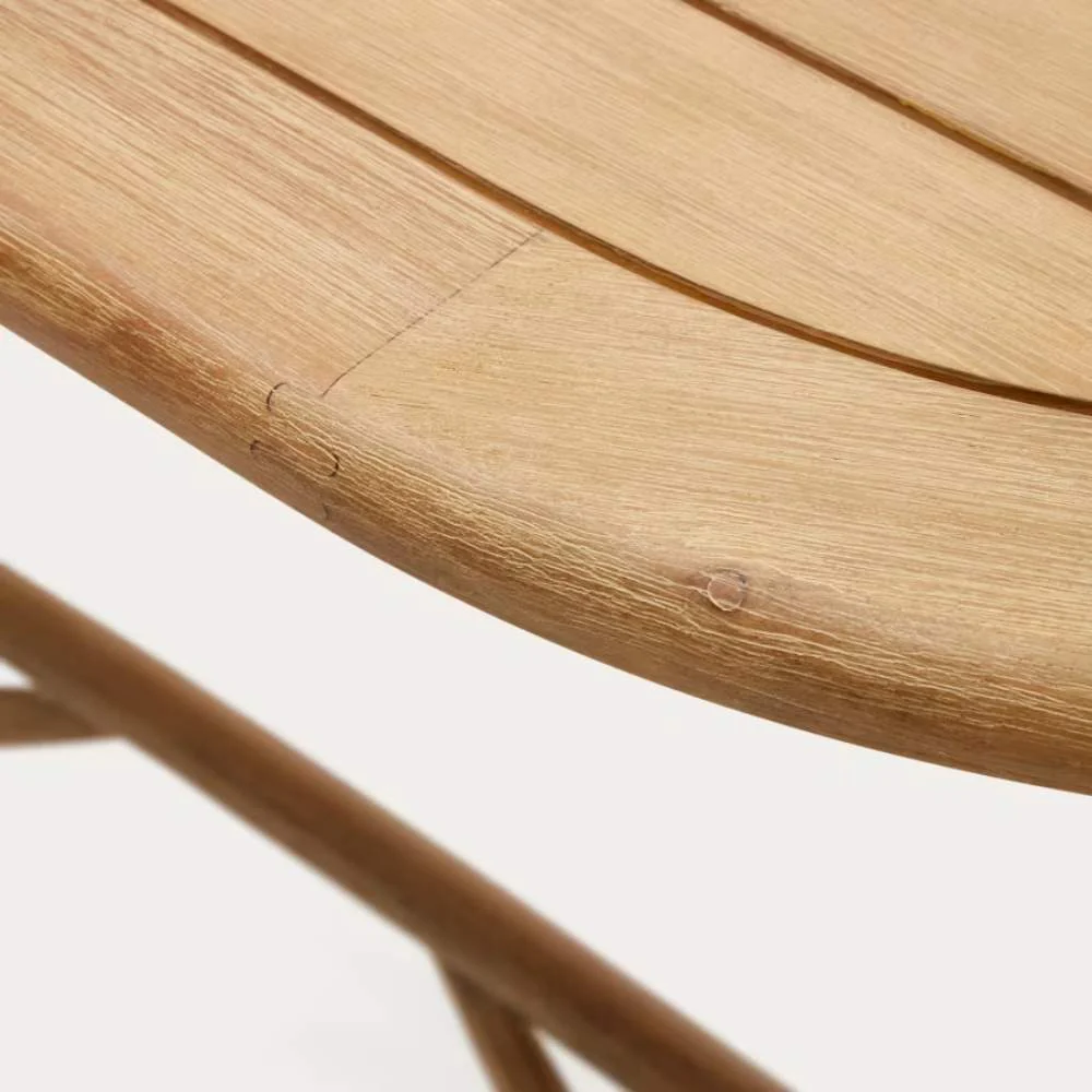 Kave Home Dandara Folding Table in Solid Acacia Wood, Natural Finish, Ø 120 x 60 cm, FSC 100% - Image 7