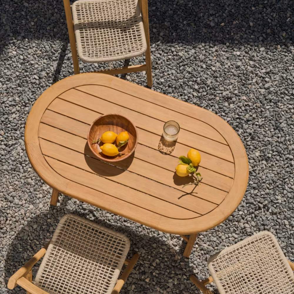 Kave Home Dandara Folding Table in Solid Acacia Wood, Natural Finish, Ø 120 x 60 cm, FSC 100% - Image 9