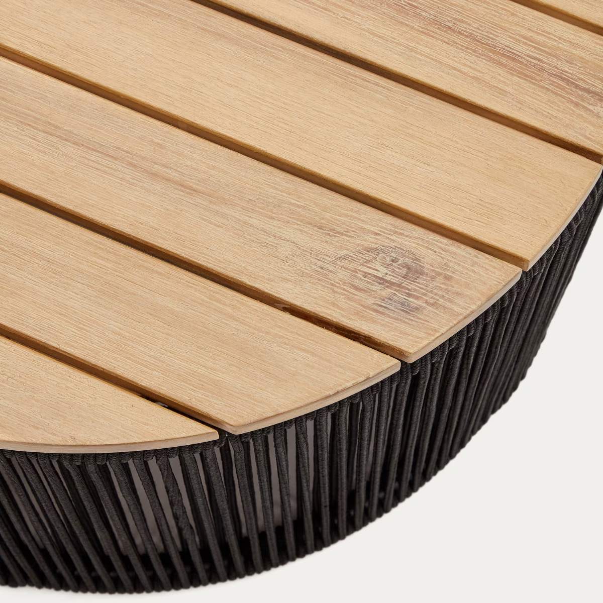 Kave Home Dandara coffee table in steel, green rope cord and solid acacia wood Ø70cm FSC 100% - Image 15