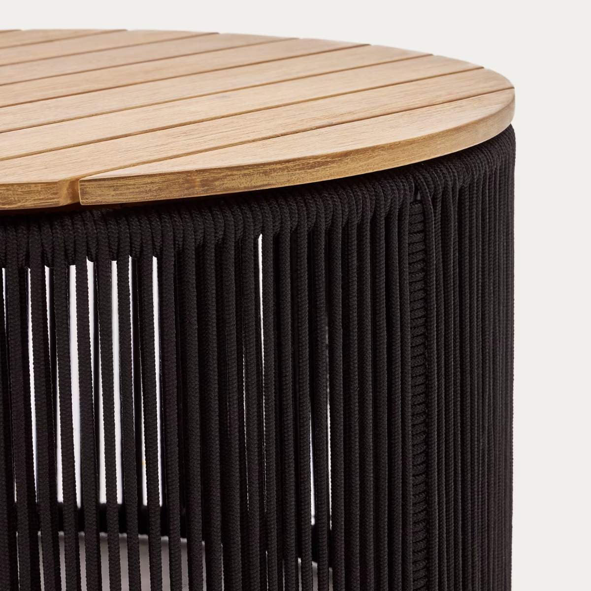 Kave Home Dandara coffee table in steel, green rope cord and solid acacia wood Ø70cm FSC 100% - Image 16