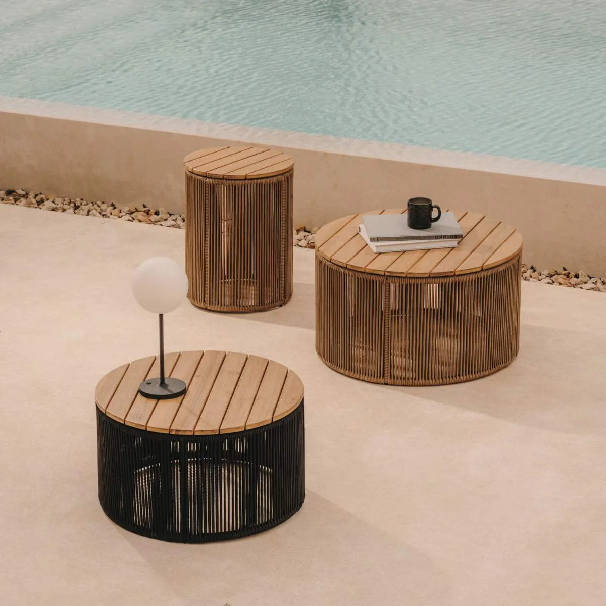 Kave Home Dandara coffee table in steel, green rope cord and solid acacia wood Ø70cm FSC 100% - Image 22
