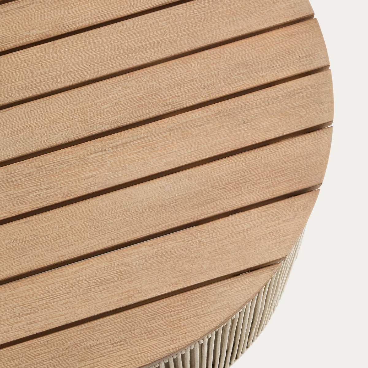 Kave Home Dandara coffee table in steel, green rope cord and solid acacia wood Ø70cm FSC 100% - Image 8