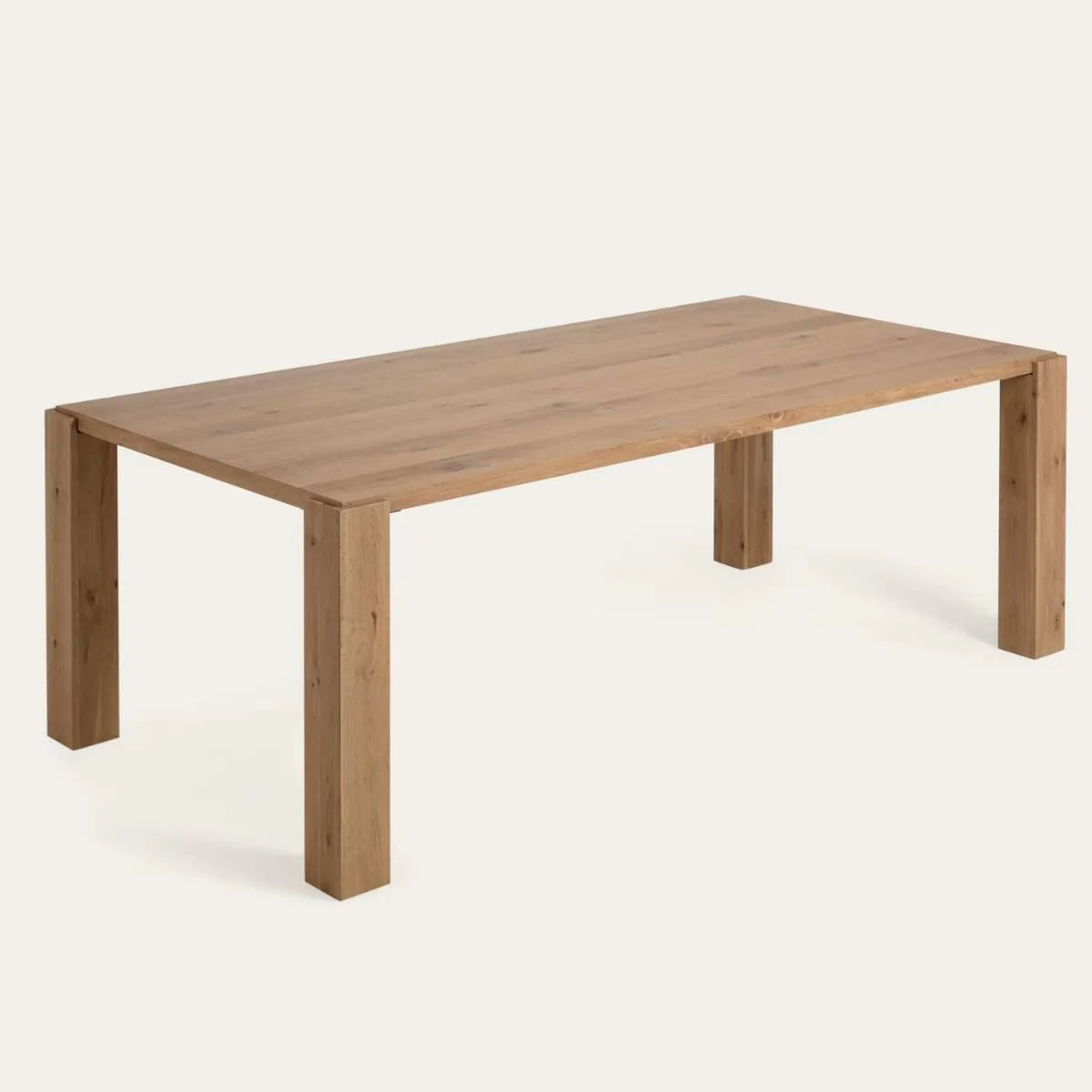 Kave Home Deyanira Table With Oak Veneer And Solid Oak Legs 220cm X 110cm
