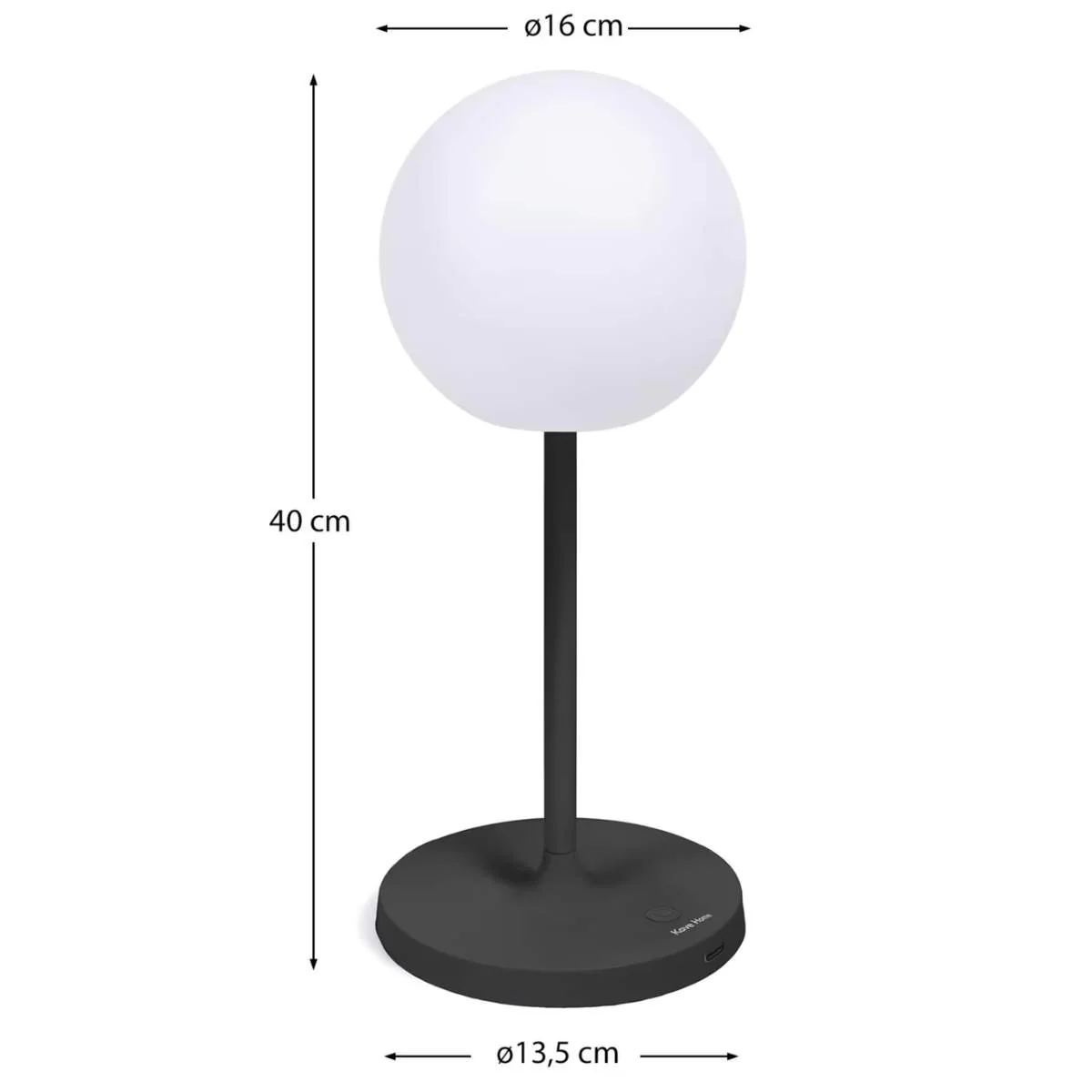 Kave Home Dinesh outdoor table lamp in grey aluminium 40 cm - Image 11