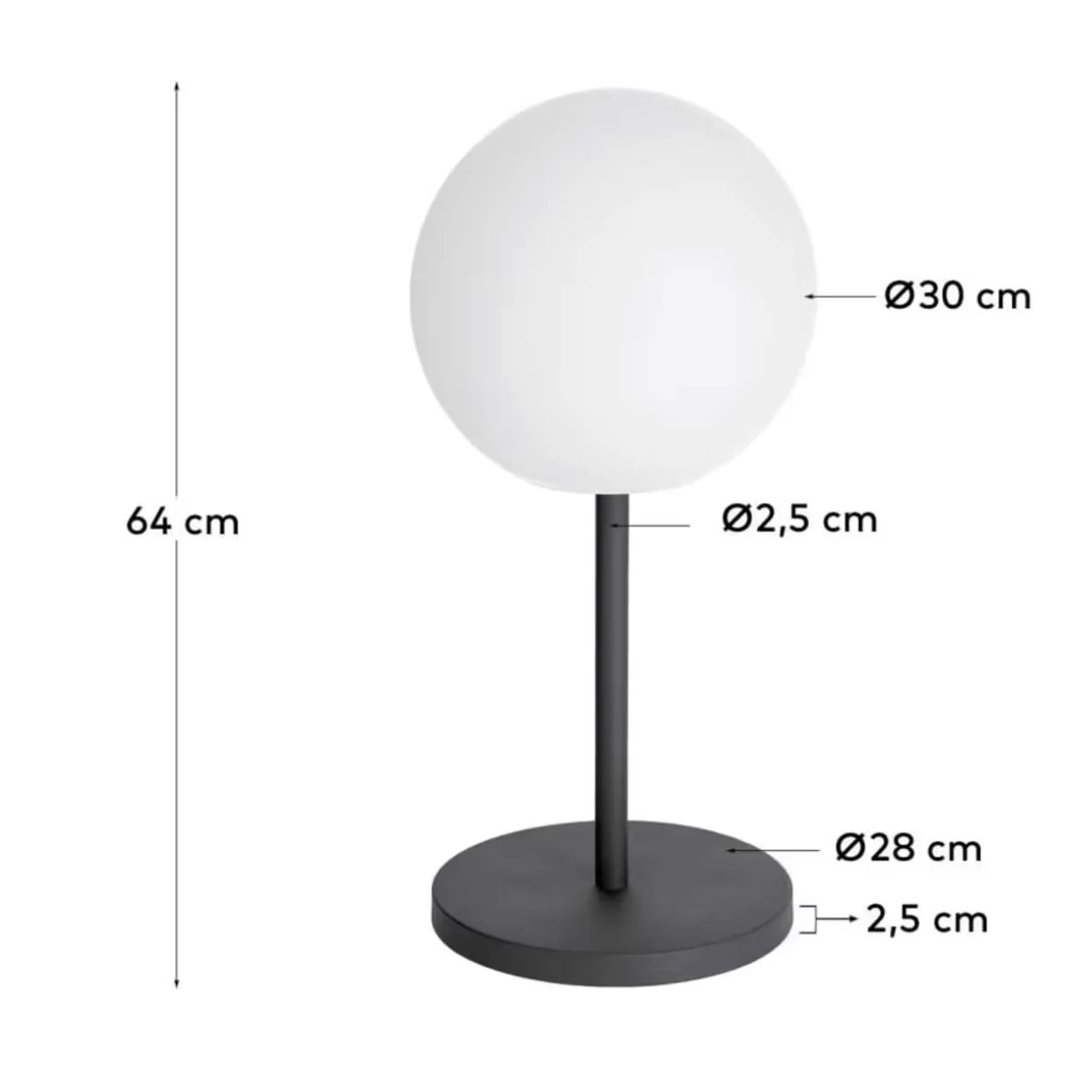 Kave Home Outdoor Dinesh table lamp in black steel - Image 6